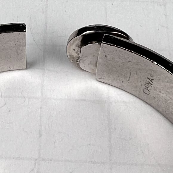 Coach Multi-Colored Hinge Bangle Push Button Clasp Enamel and Silver - Picture 5 of 11